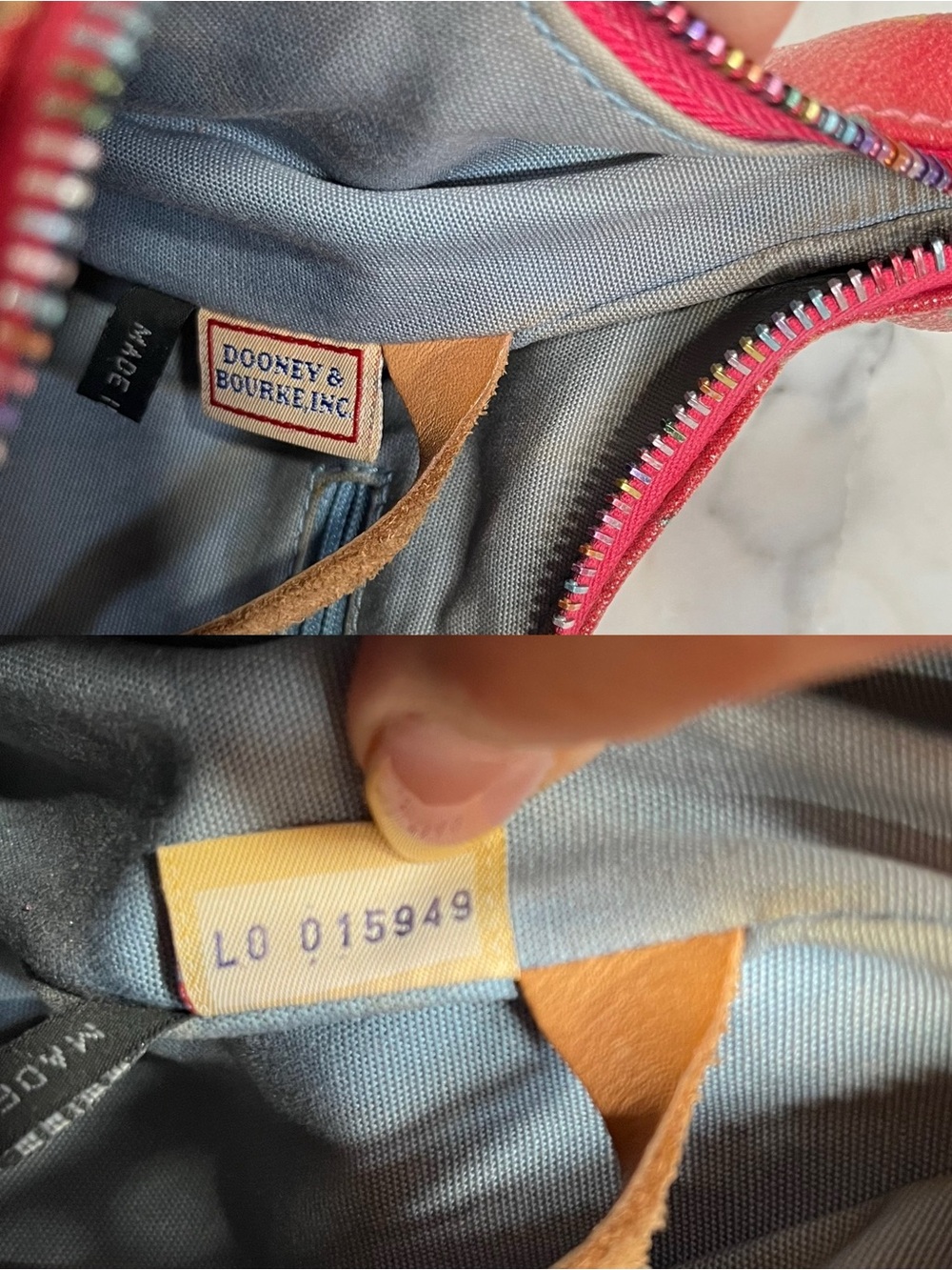 Dooney & Bourke Vintage Pink Multicolor Rainbow Logo Hobo Shoulder Bag Y2K - Picture 16 of 16